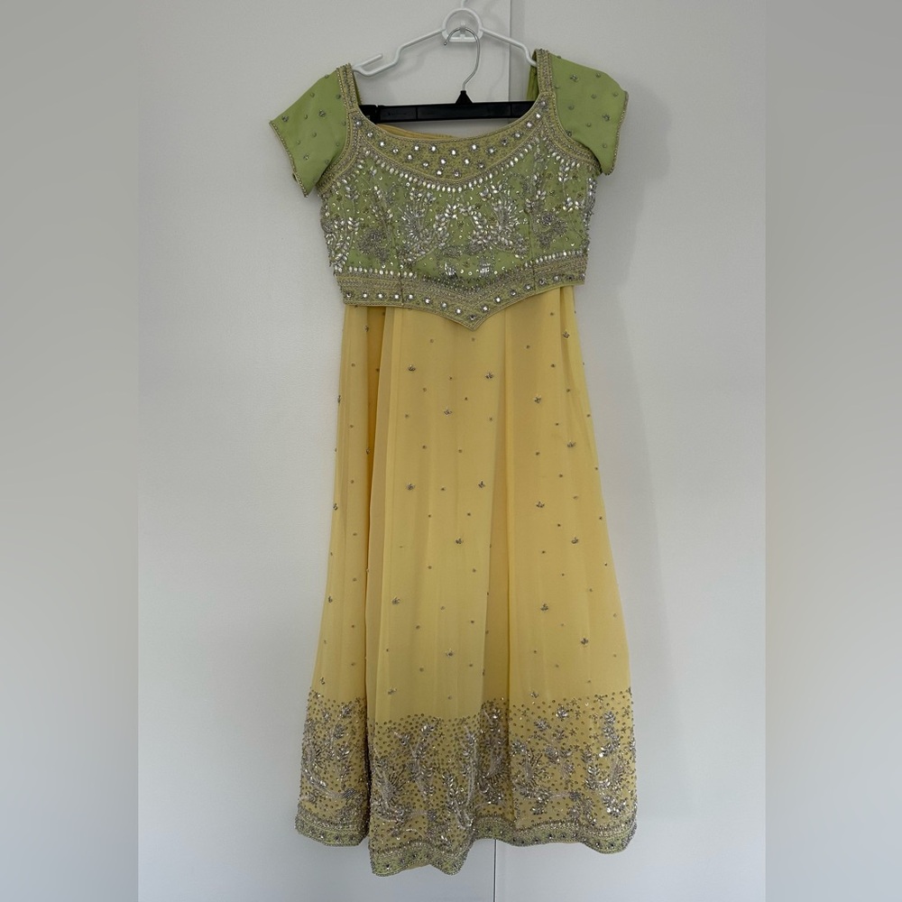 Pistachio Green & Canary Yellow Lehenga Choli - Indian Dress